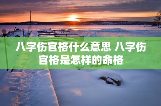 八字伤官格什么意思 八字伤官格是怎样的命格