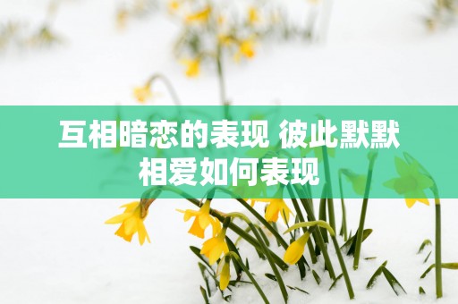 互相暗恋的表现 彼此默默相爱如何表现