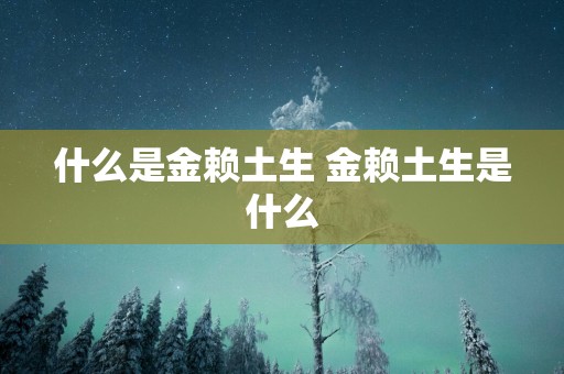 什么是金赖土生 金赖土生是什么