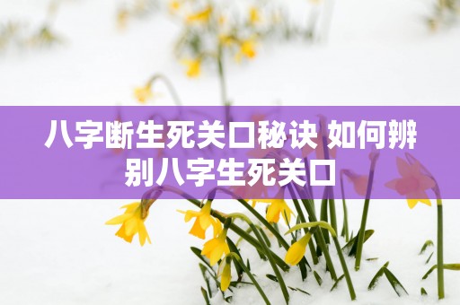 八字断生死关口秘诀 如何辨别八字生死关口