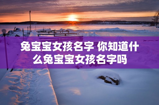 兔宝宝女孩名字 你知道什么兔宝宝女孩名字吗
