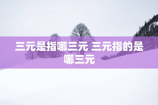 三元是指哪三元 三元指的是哪三元