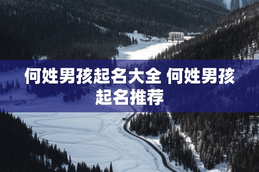何姓男孩起名大全 何姓男孩起名推荐