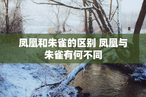 凤凰和朱雀的区别 凤凰与朱雀有何不同