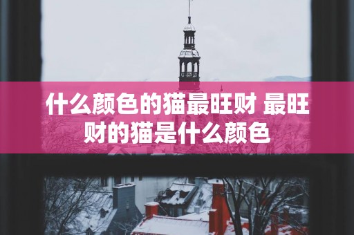 什么颜色的猫最旺财 最旺财的猫是什么颜色