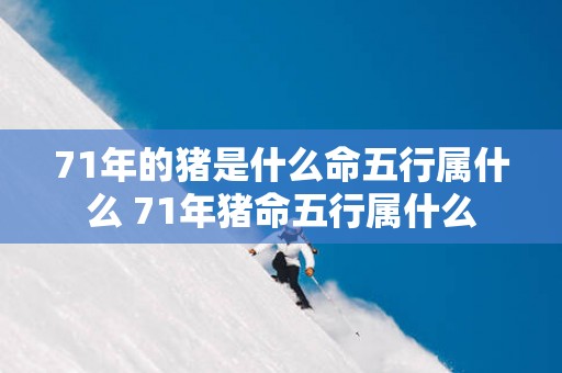 71年的猪是什么命五行属什么 71年猪命五行属什么