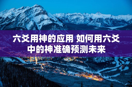 六爻用神的应用 如何用六爻中的神准确预测未来