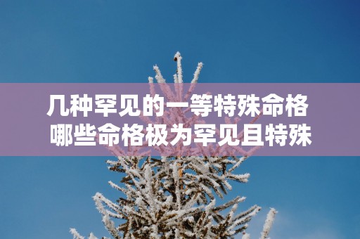 几种罕见的一等特殊命格 哪些命格极为罕见且特殊