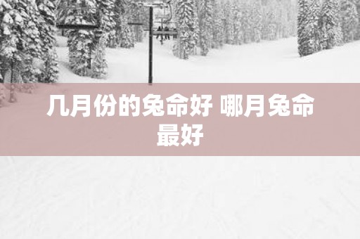 几月份的兔命好 哪月兔命最好