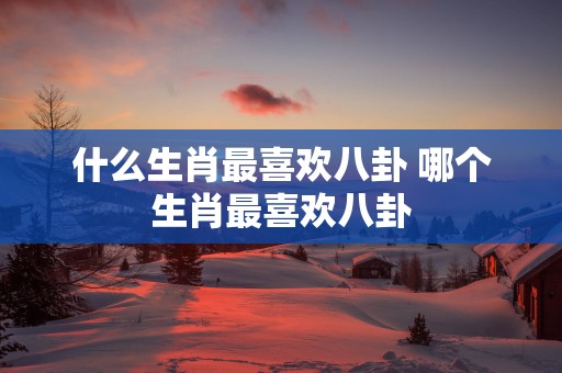 什么生肖最喜欢八卦 哪个生肖最喜欢八卦
