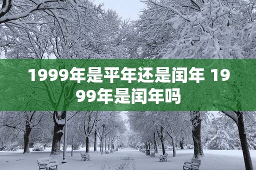 1999年是平年还是闰年 1999年是闰年吗