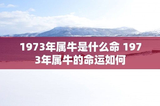 1973年属牛是什么命 1973年属牛的命运如何