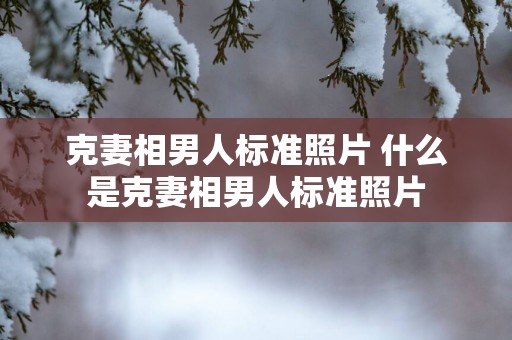 克妻相男人标准照片 什么是克妻相男人标准照片