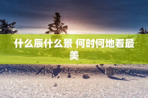 什么辰什么景 何时何地看最美