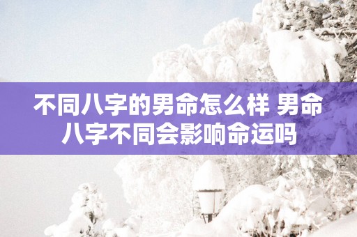 不同八字的男命怎么样 男命八字不同会影响命运吗