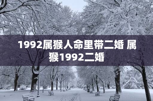 1992属猴人命里带二婚 属猴1992二婚
