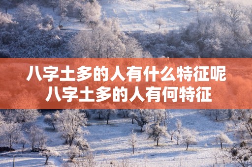 八字土多的人有什么特征呢 八字土多的人有何特征
