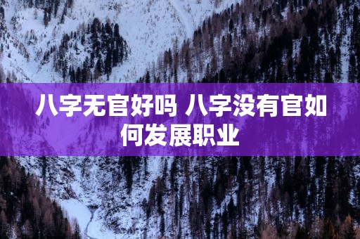 八字无官好吗 八字没有官如何发展职业