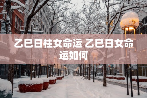 乙巳日柱女命运 乙巳日女命运如何
