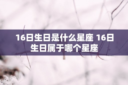 16日生日是什么星座 16日生日属于哪个星座