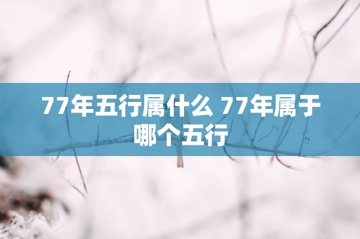 77年五行属什么 77年属于哪个五行
