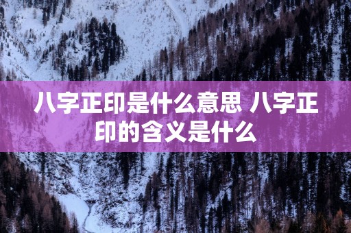 八字正印是什么意思 八字正印的含义是什么