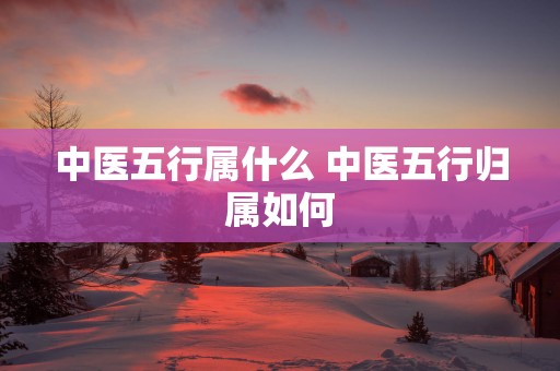 中医五行属什么 中医五行归属如何