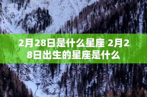 2月28日是什么星座 2月28日出生的星座是什么