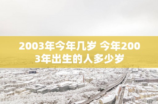 2003年今年几岁 今年2003年出生的人多少岁