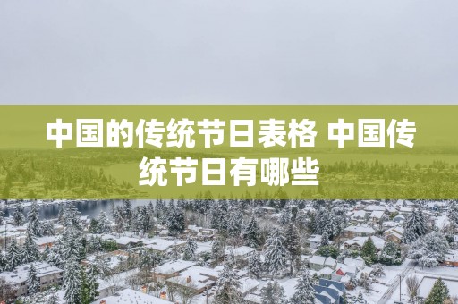 中国的传统节日表格 中国传统节日有哪些