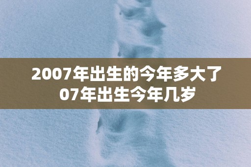 2007年出生的今年多大了 07年出生今年几岁