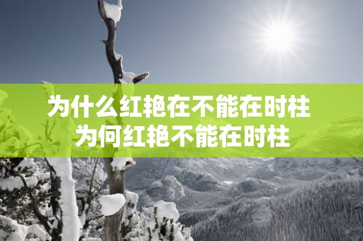 为什么红艳在不能在时柱 为何红艳不能在时柱