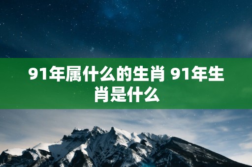 91年属什么的生肖 91年生肖是什么
