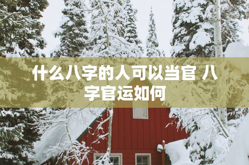 什么八字的人可以当官 八字官运如何