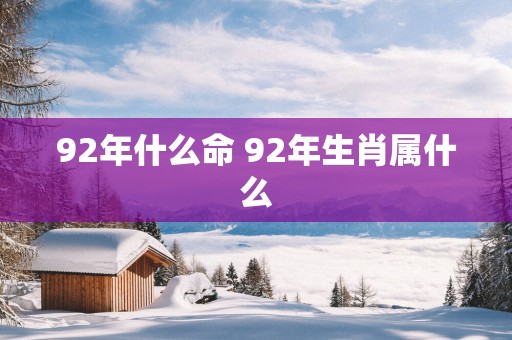 92年什么命 92年生肖属什么