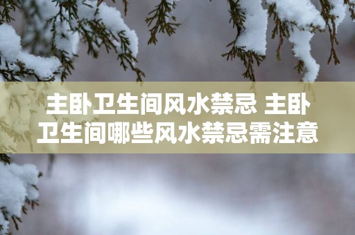 主卧卫生间风水禁忌 主卧卫生间哪些风水禁忌需注意