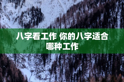 八字看工作 你的八字适合哪种工作