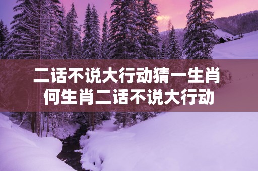 二话不说大行动猜一生肖 何生肖二话不说大行动