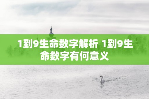 1到9生命数字解析 1到9生命数字有何意义