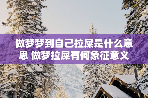 做梦梦到自己拉屎是什么意思 做梦拉屎有何象征意义