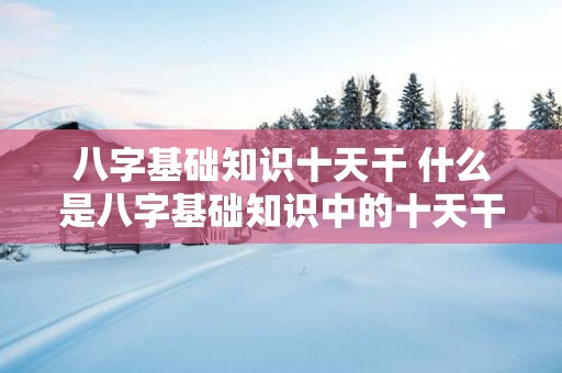 八字基础知识十天干 什么是八字基础知识中的十天干