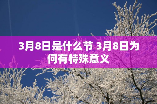 3月8日是什么节 3月8日为何有特殊意义