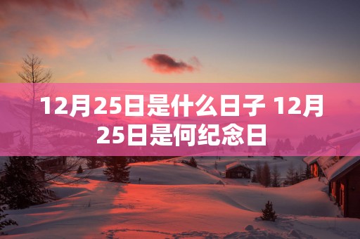 12月25日是什么日子 12月25日是何纪念日