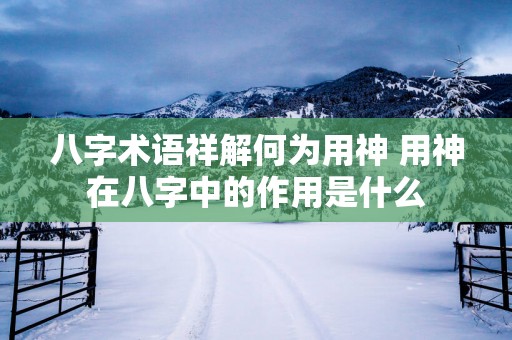 八字术语祥解何为用神 用神在八字中的作用是什么