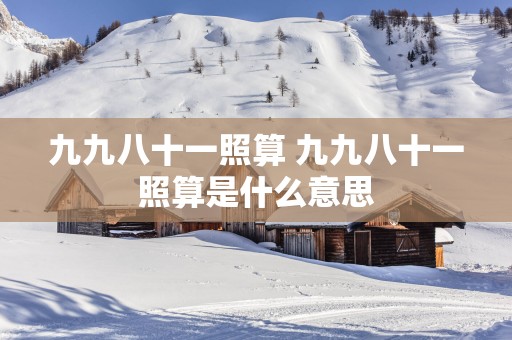 九九八十一照算 九九八十一照算是什么意思