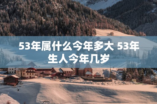 53年属什么今年多大 53年生人今年几岁