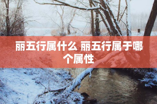 丽五行属什么 丽五行属于哪个属性