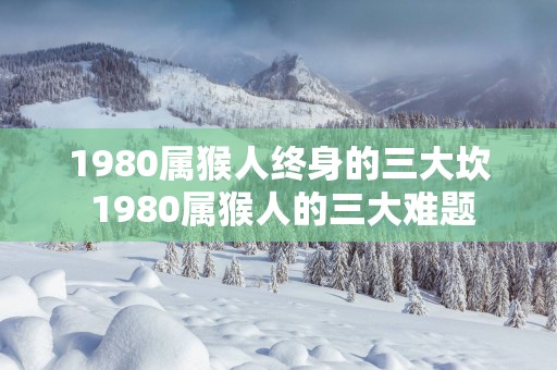 1980属猴人终身的三大坎 1980属猴人的三大难题