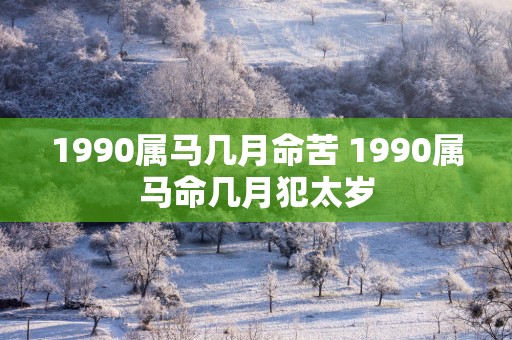 1990属马几月命苦 1990属马命几月犯太岁