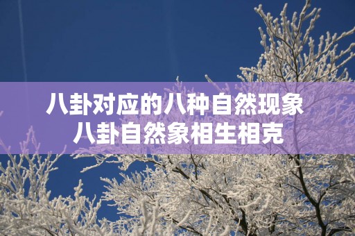 八卦对应的八种自然现象 八卦自然象相生相克